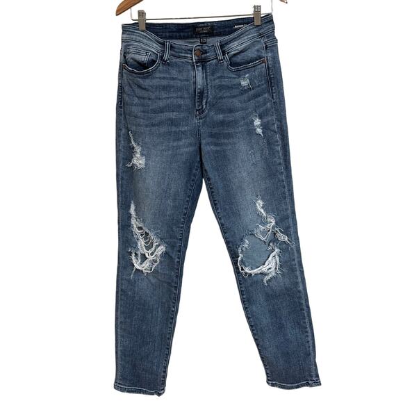 Judy Blue Boyfriend Fit Distressed Jeans 9/29 JB82332DK. Everyday Basic Straight - Picture 1 of 6